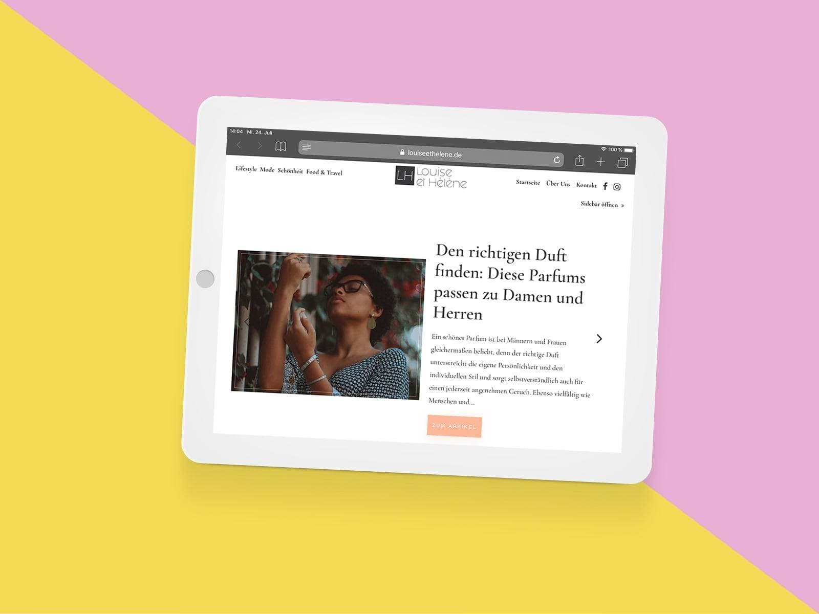 Ein moderneres layout für den blog louise et hélene. Mit wordpress und divi