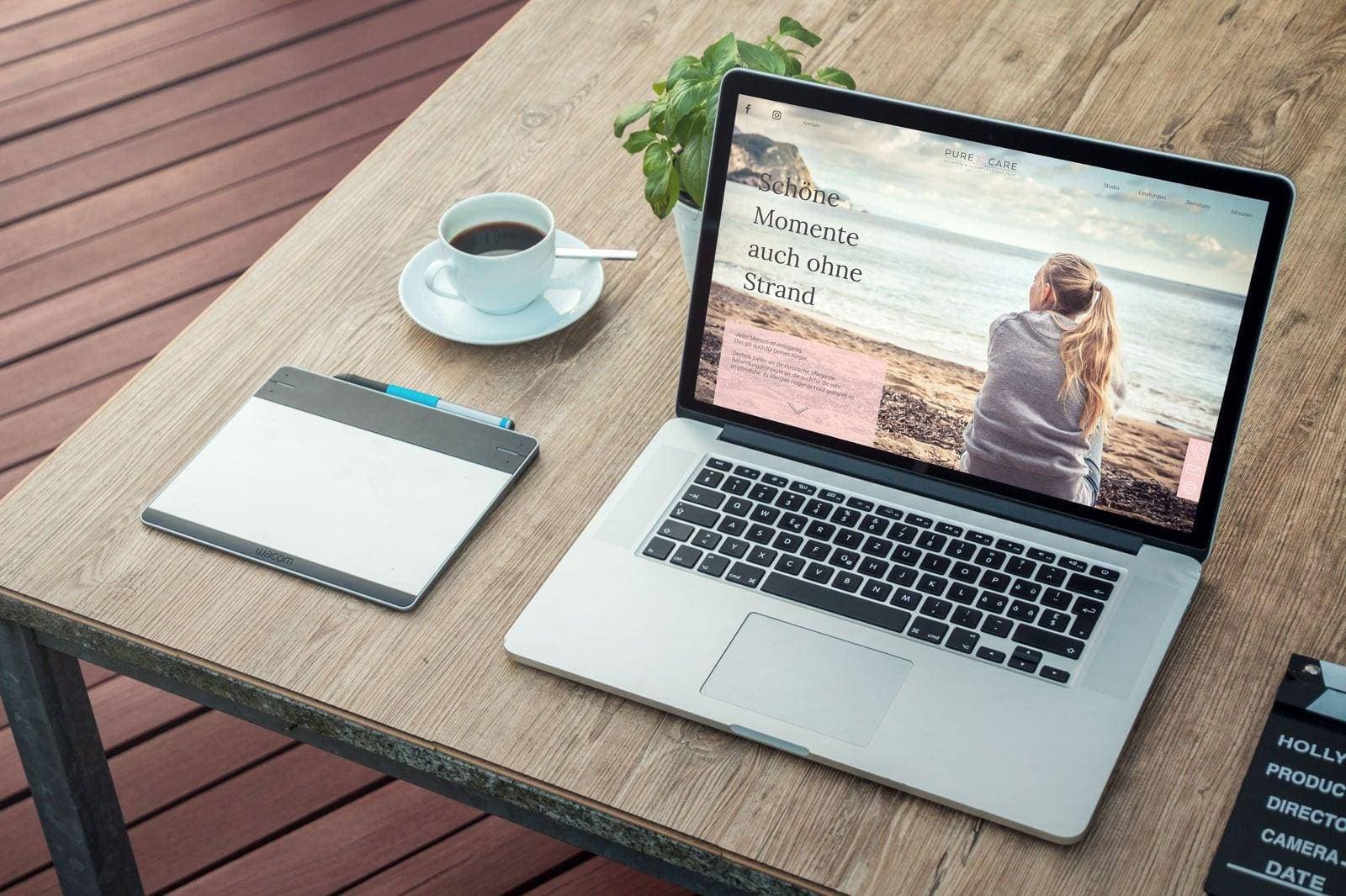 Referenz - websitepure care – wordpress website kosmetikstudio – elegant – gravitationdesign