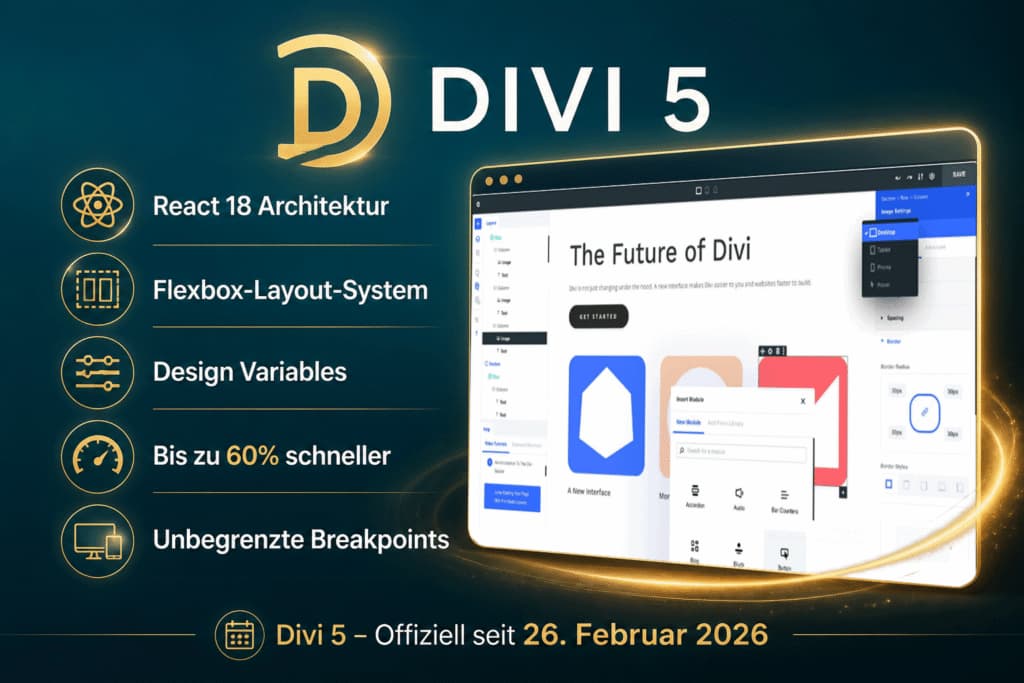 Content bild divi neue divi 5 neue features 2026 – design variables, flexbox, react-architektur