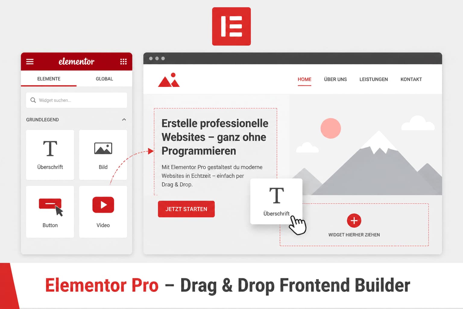 Elementor pro drag-and-drop interface – frontend page builder für wordpress